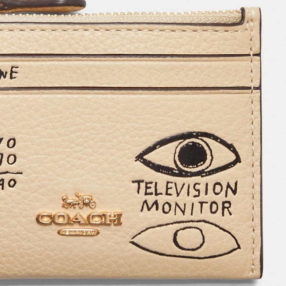NWT COACH X Jean Michel Basquiat Mini Skinny ID Case Bag Keychain - Picture 2 of 16